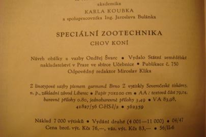 Speciln zootechnika II.  dl, 1957