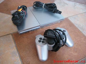 SONY Playstation 2 slim stbrn